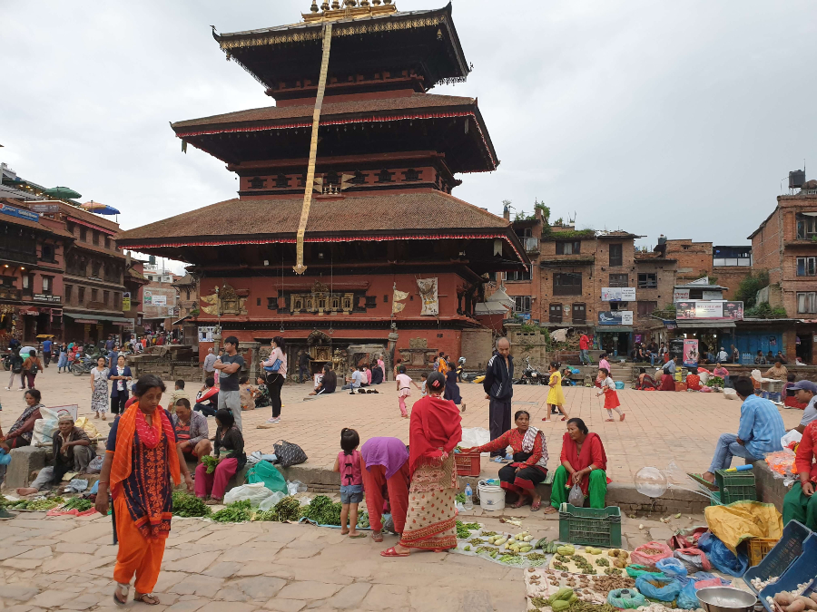 Plaza de Bhaktapur en los alrededores de Katmandú